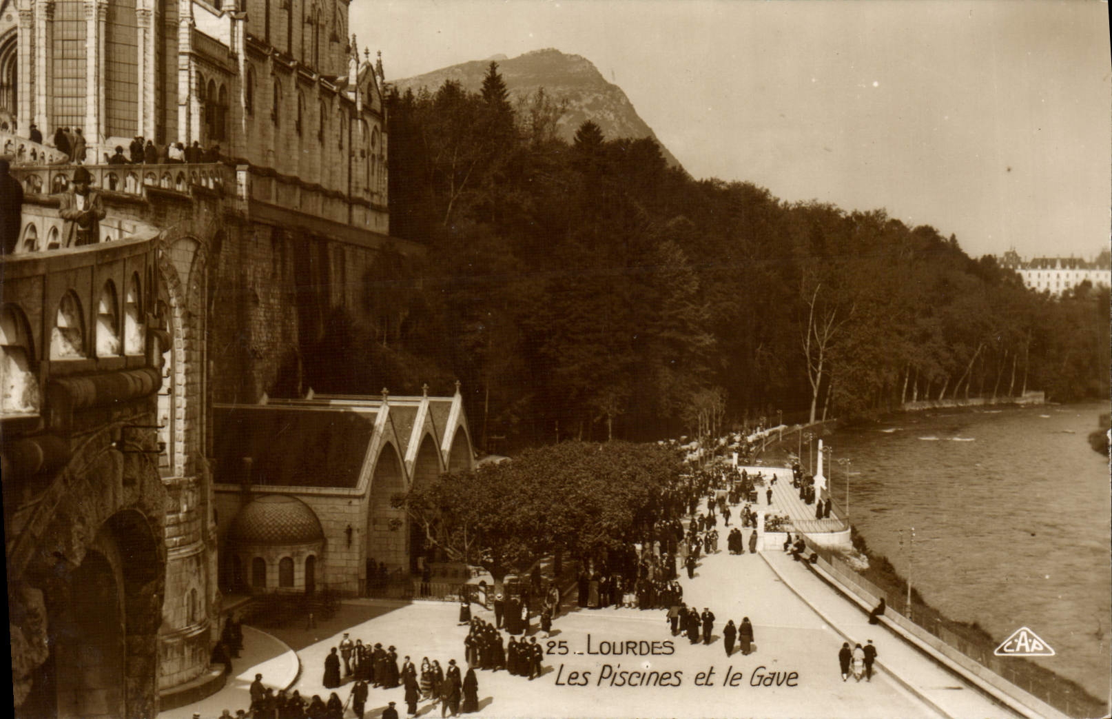 VINTAGE POSTCARD Heavy Piseines and Gave