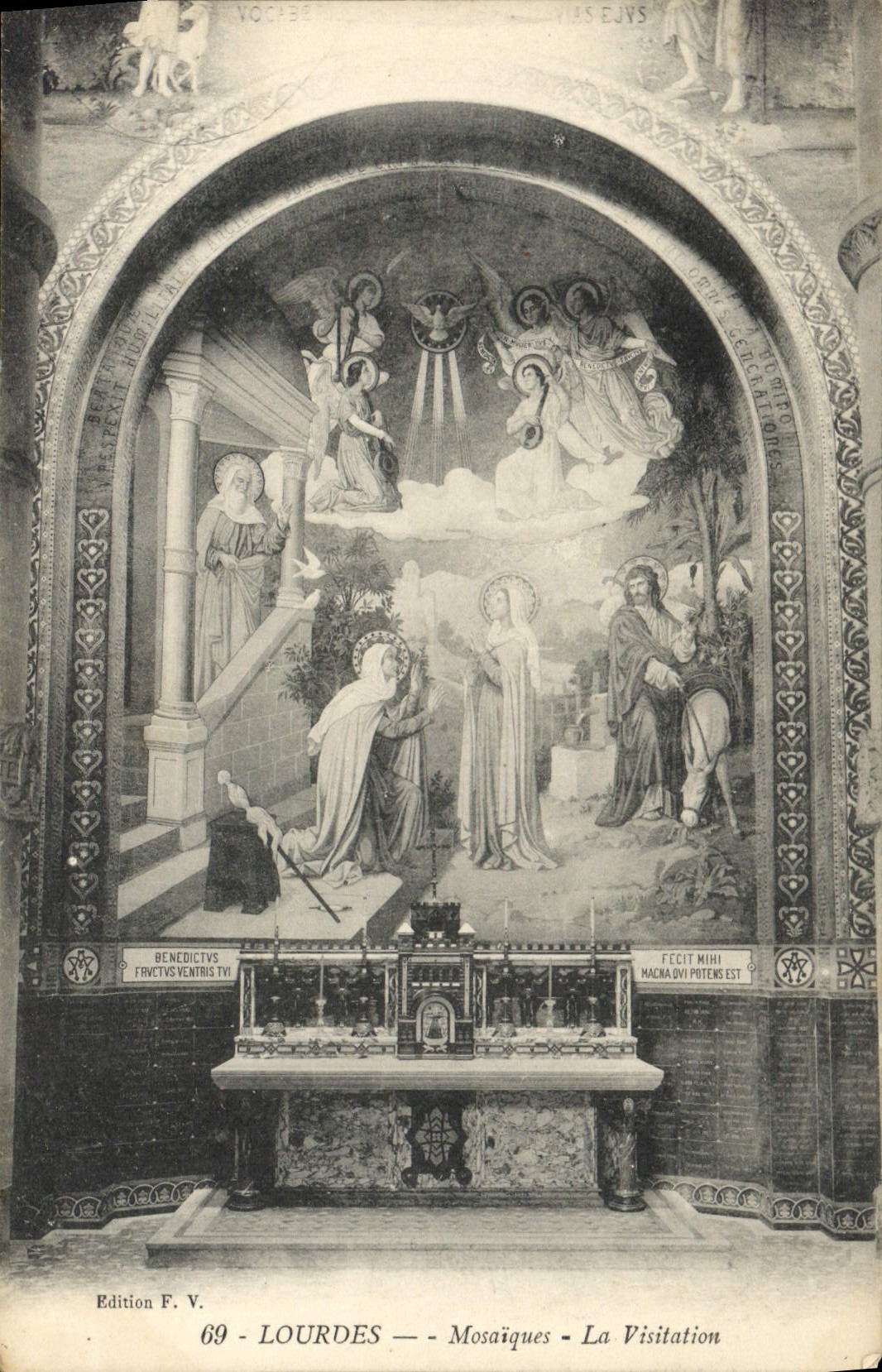 VINTAGE POSTCARD Heavy Mosaics Visitation