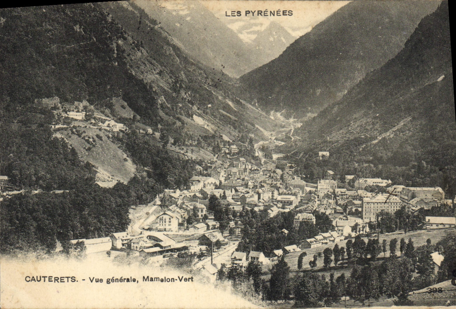 VINTAGE POSTCARD Cauterets View Green Nipple