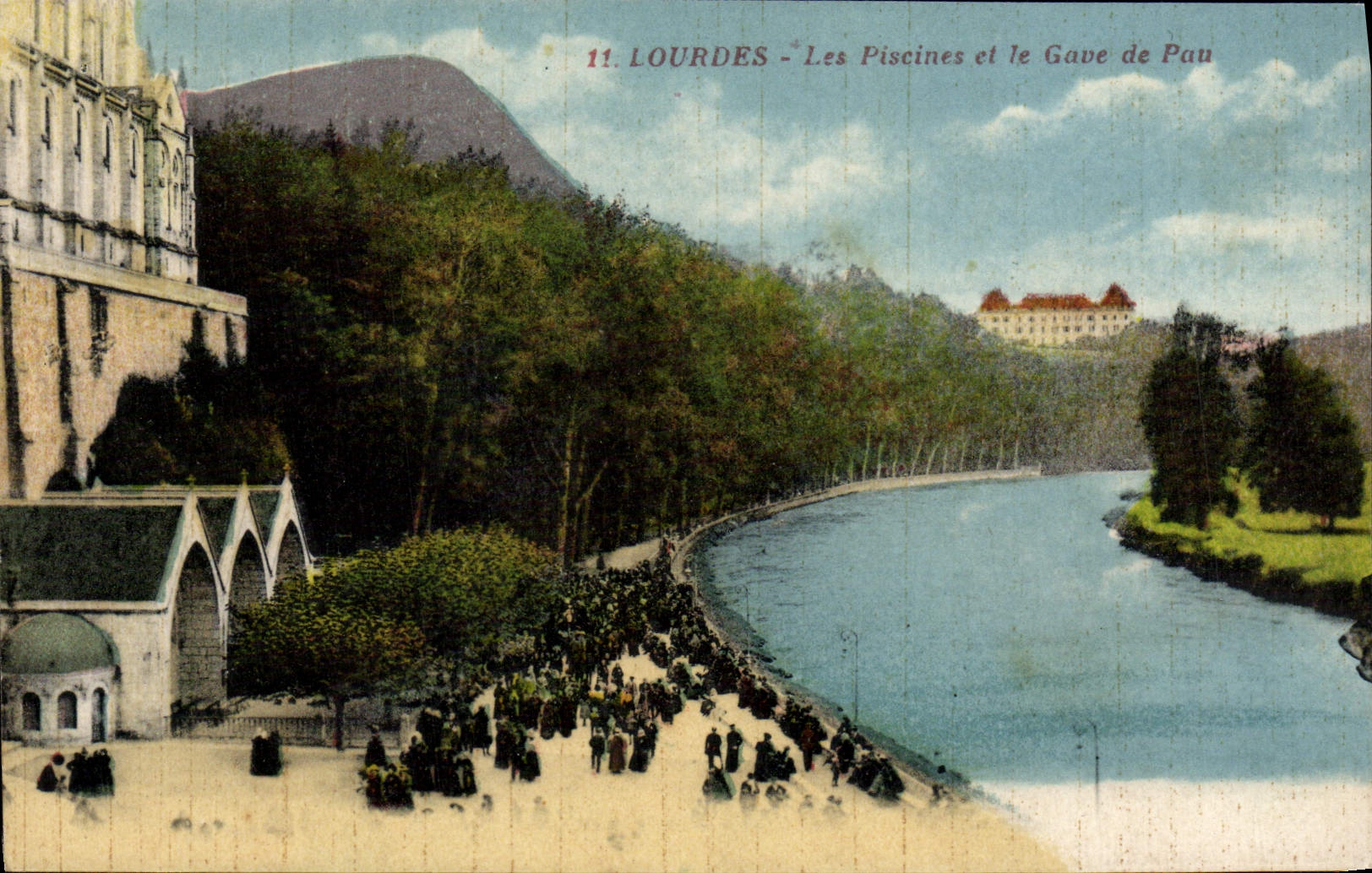 VINTAGE POSTCARD Heavy Swimming pools and Gave of Pau