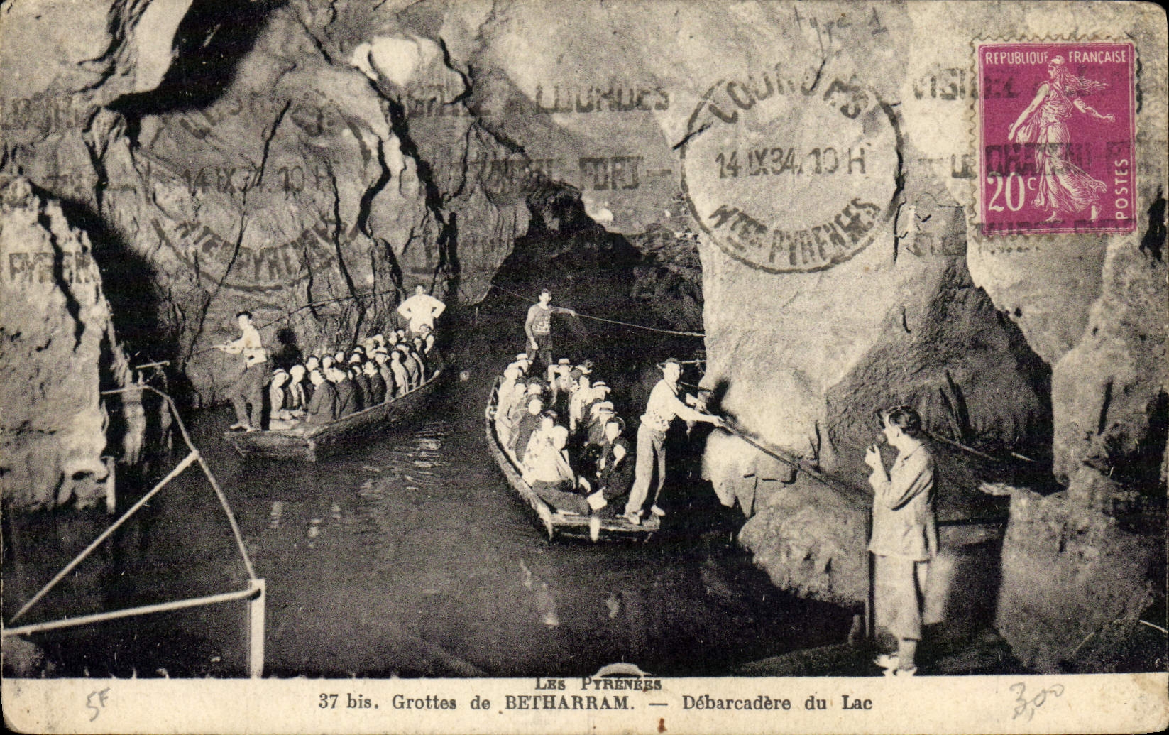 CPA Grottes de Betharram Debarcadere du Lac