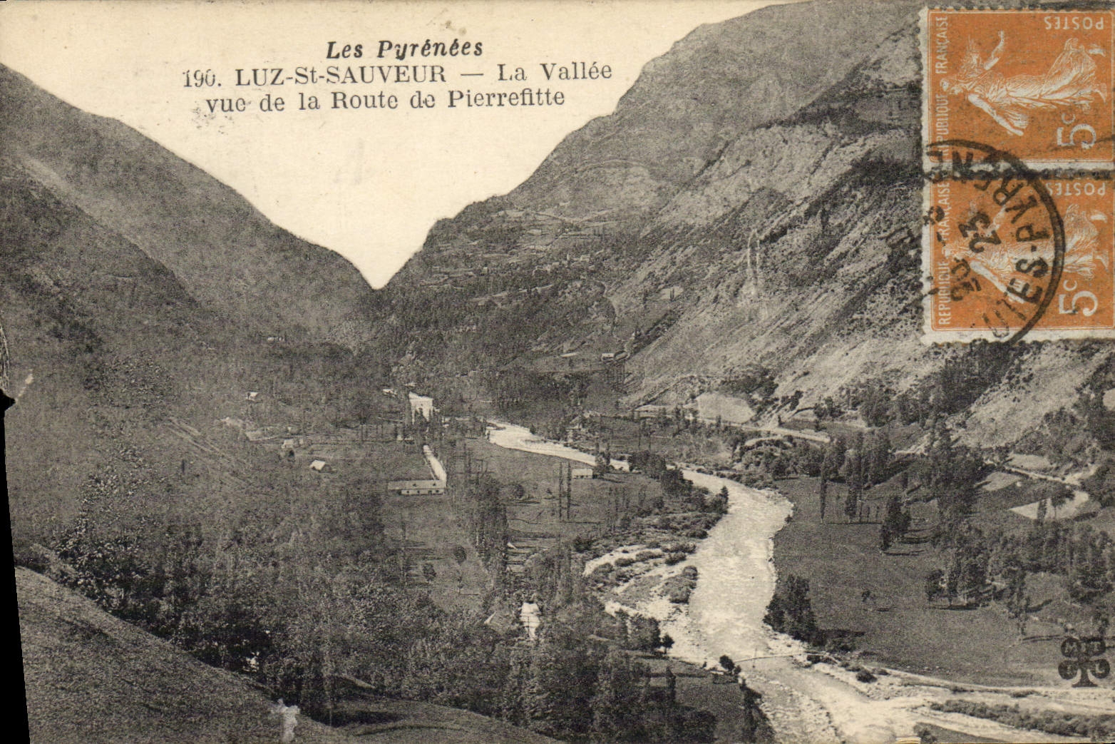 VINTAGE POSTCARD Holy Luz Saver the Valley Seen of the Road of Pierrefitte