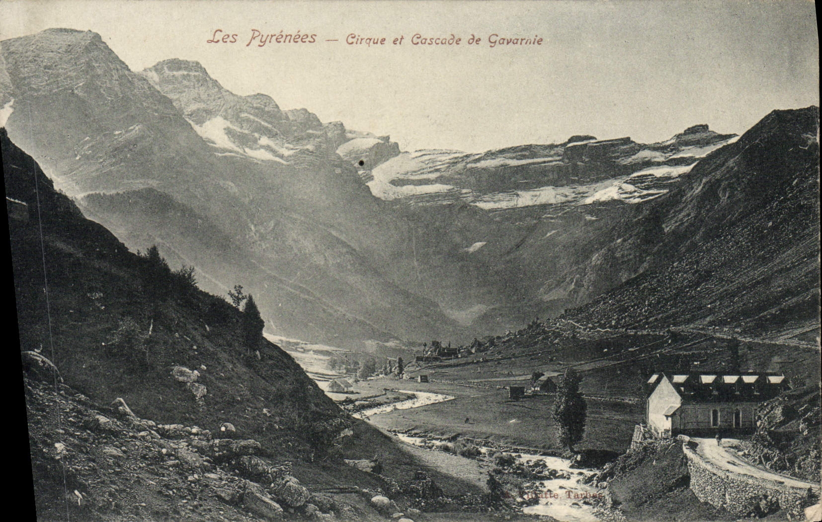 VINTAGE POSTCARD the Pyrenees Circus and Cascades of Gavarnie