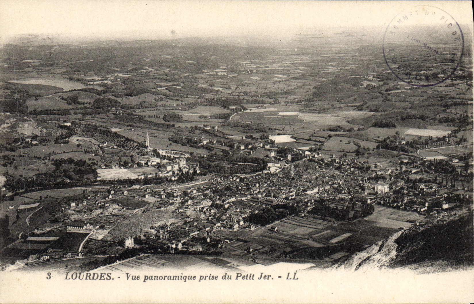 VINTAGE POSTCARD Heavy Panoramic View Taken Small Jer