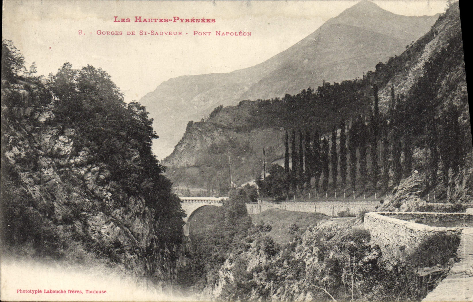 VINTAGE POSTCARD Falls of St Saver Napoleon Bridge