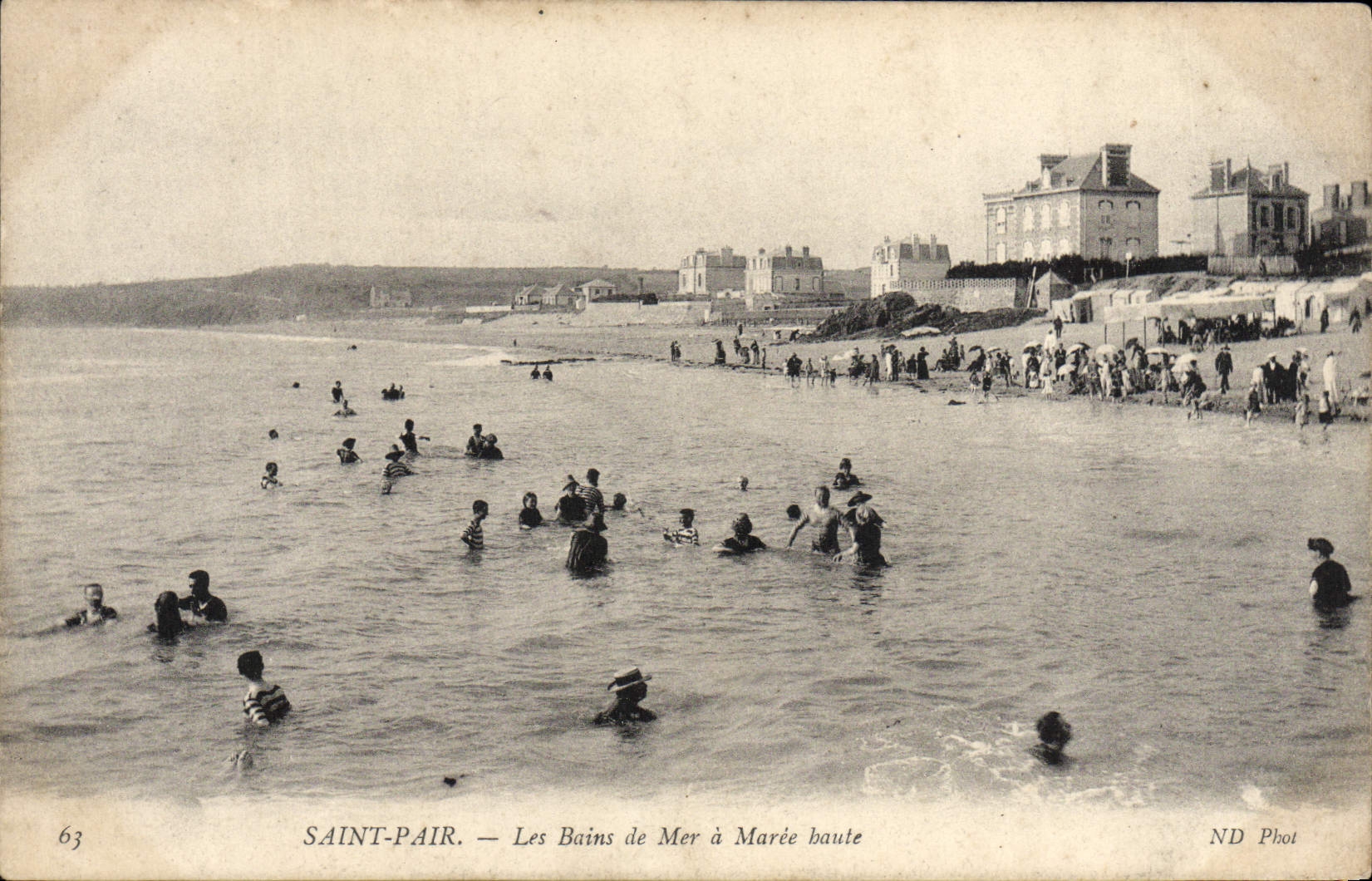 VINTAGE POSTCARD Saint Par Les Bains of Sea has High tide