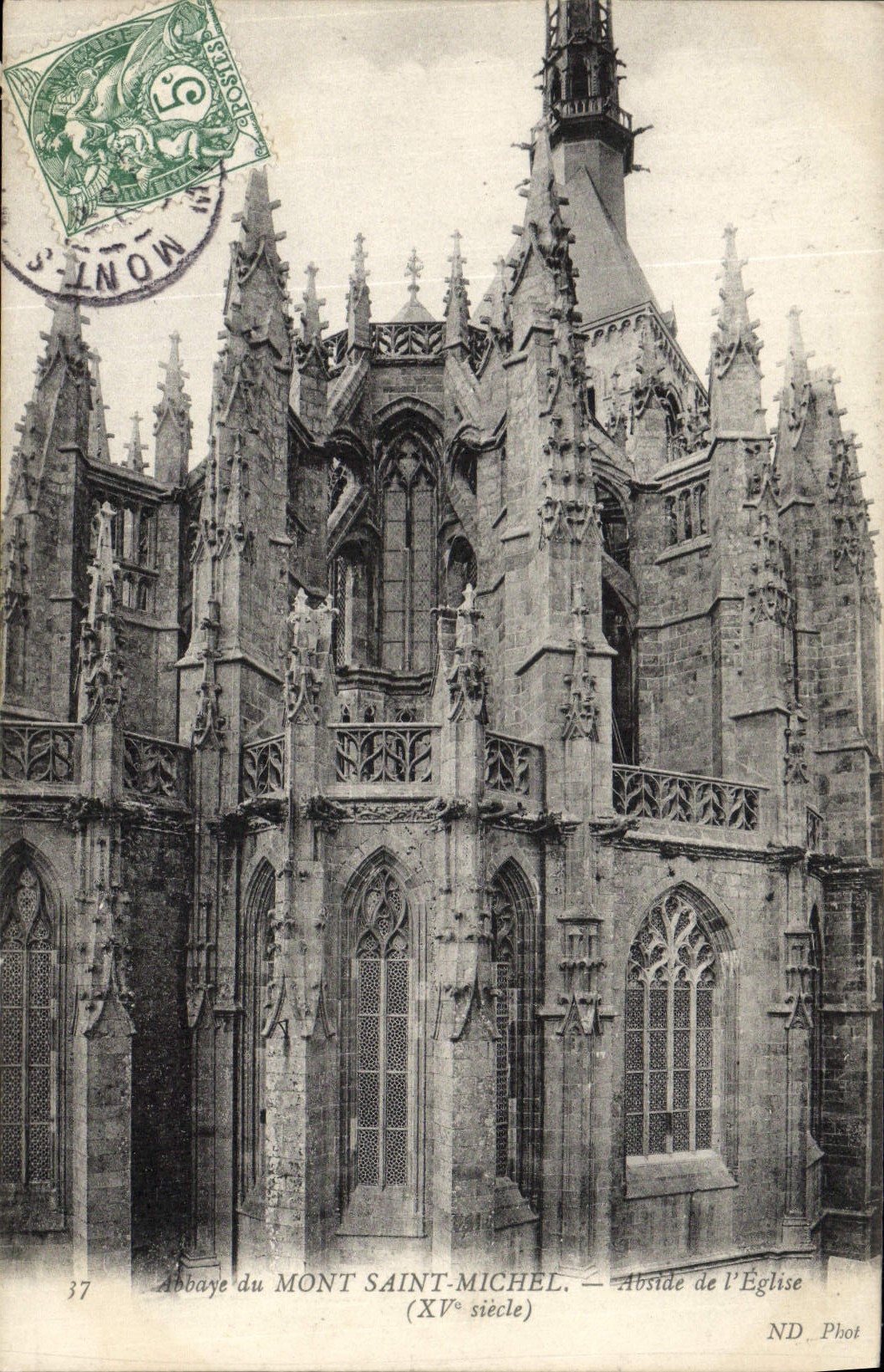VINTAGE POSTCARD Mount St Michel Apse of the Church