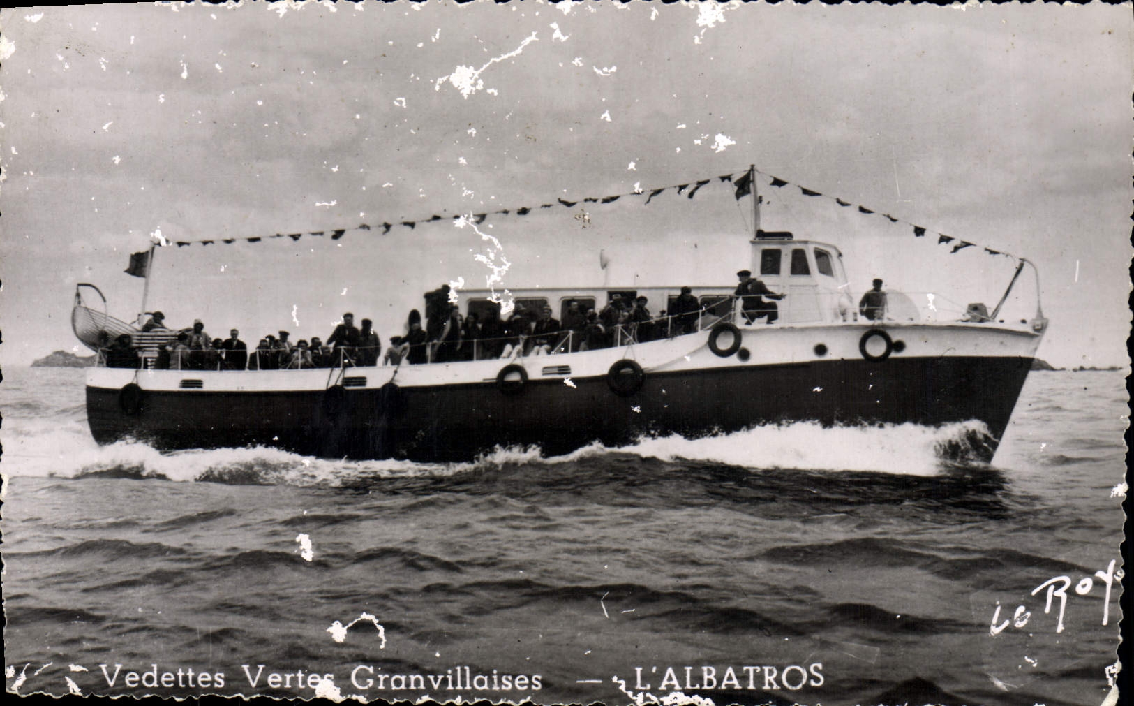 MODERN CARD green High-speed motorboats granvillaises the Albatross Granville Boat