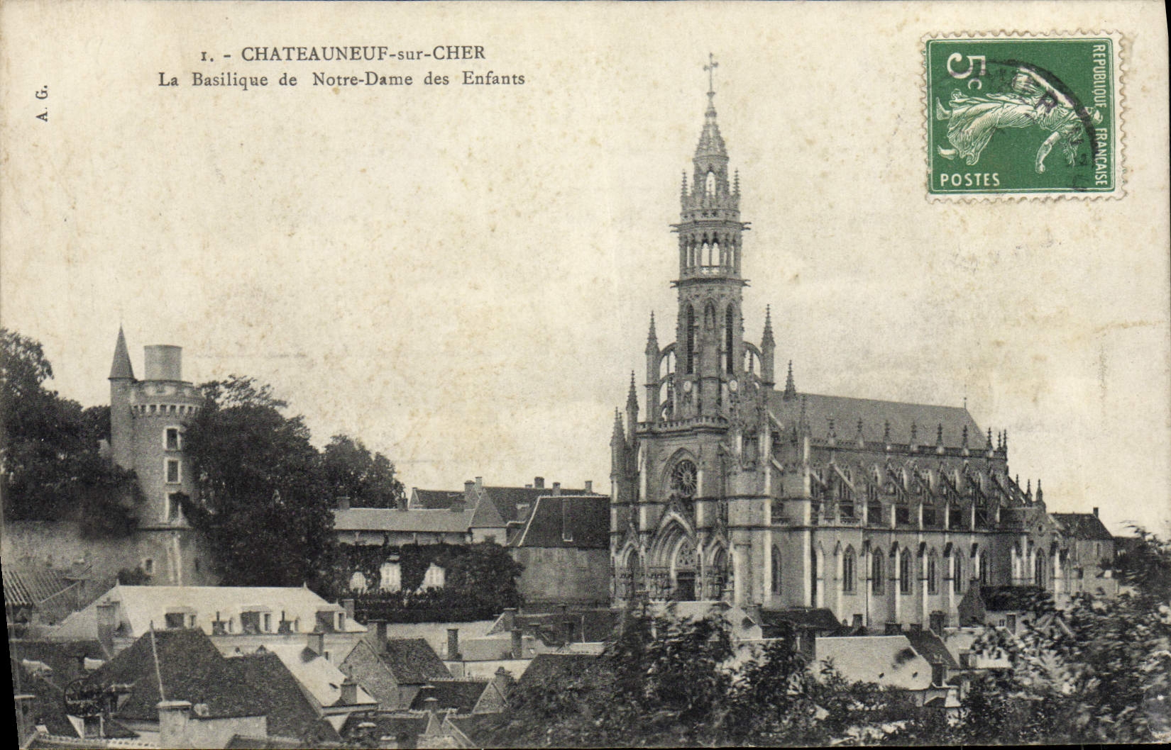 VINTAGE POSTCARD Chateauneuf On Dear the Basilica of Notre Dame