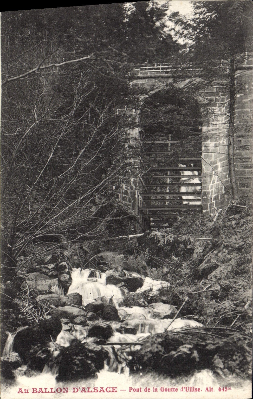 VINTAGE POSTCARD Balloon of Alsace Bridge of the Drop of Ullise