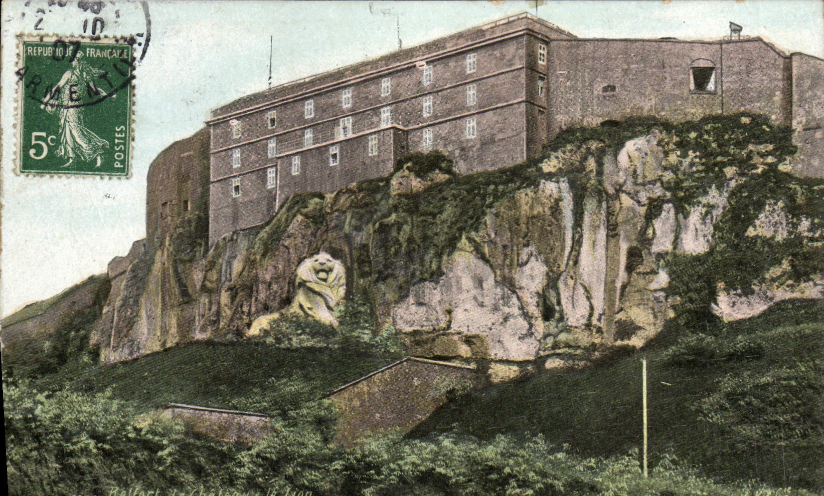 CPA Belfort Le chateau et le lion