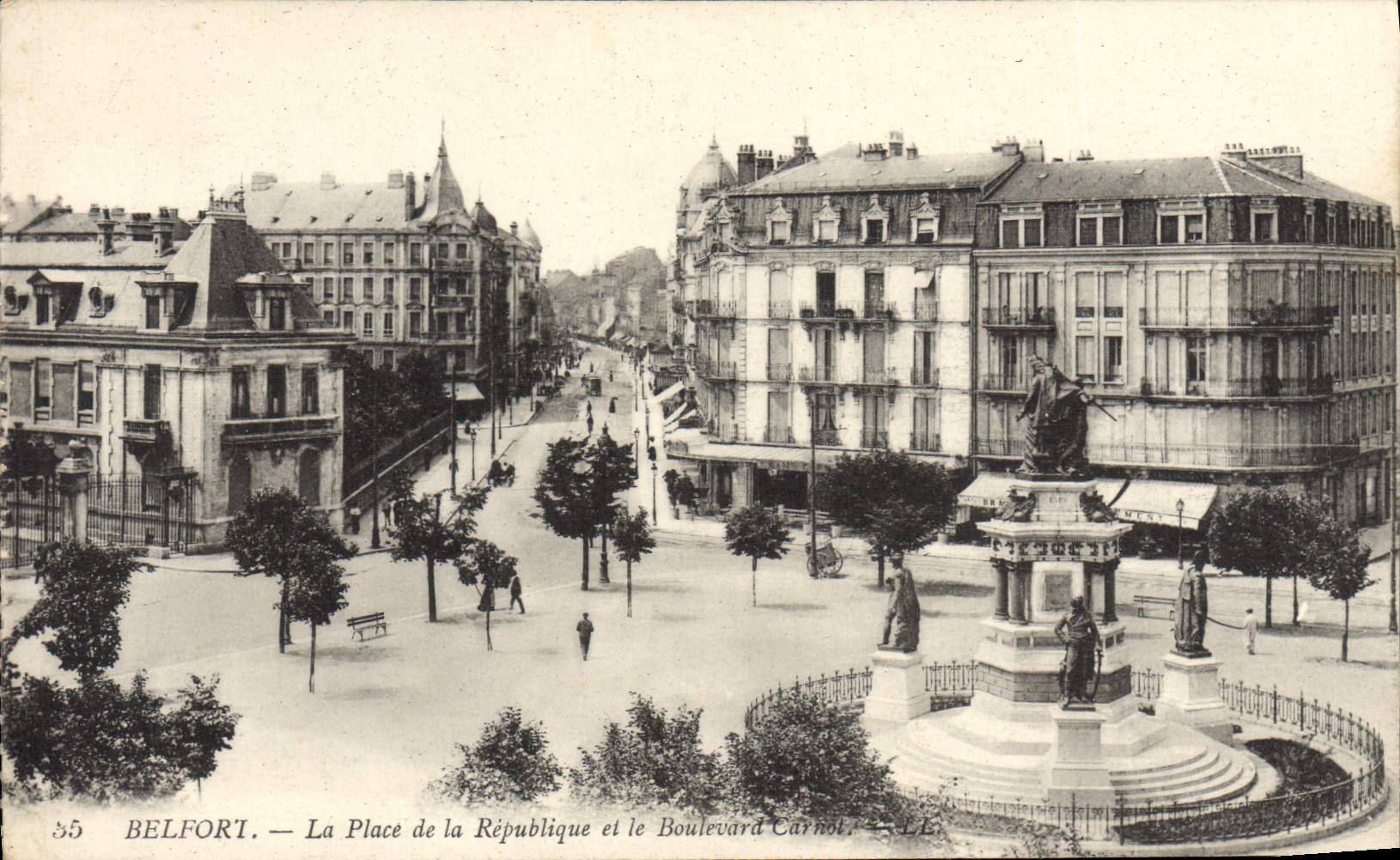 CPA Belfort Perspective du Pont et Boulevard Carnot