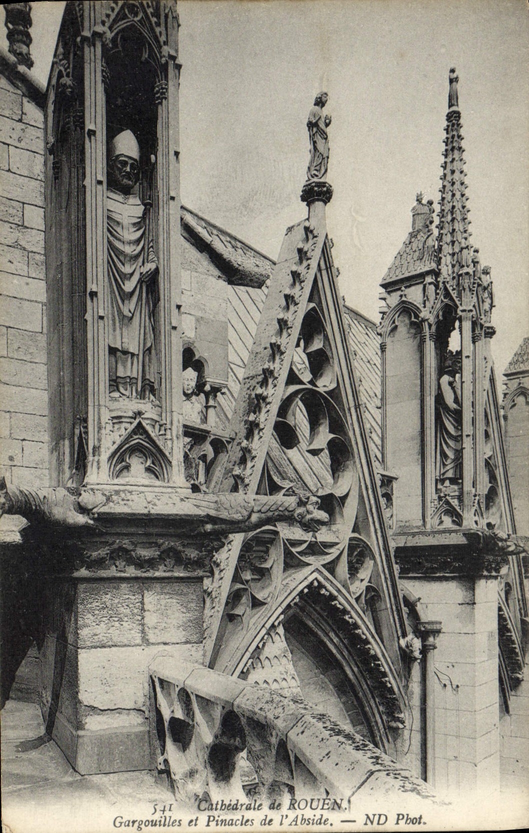 VINTAGE POSTCARD Rouen Cathedral Waste-gas mains and pinnacles of the apse