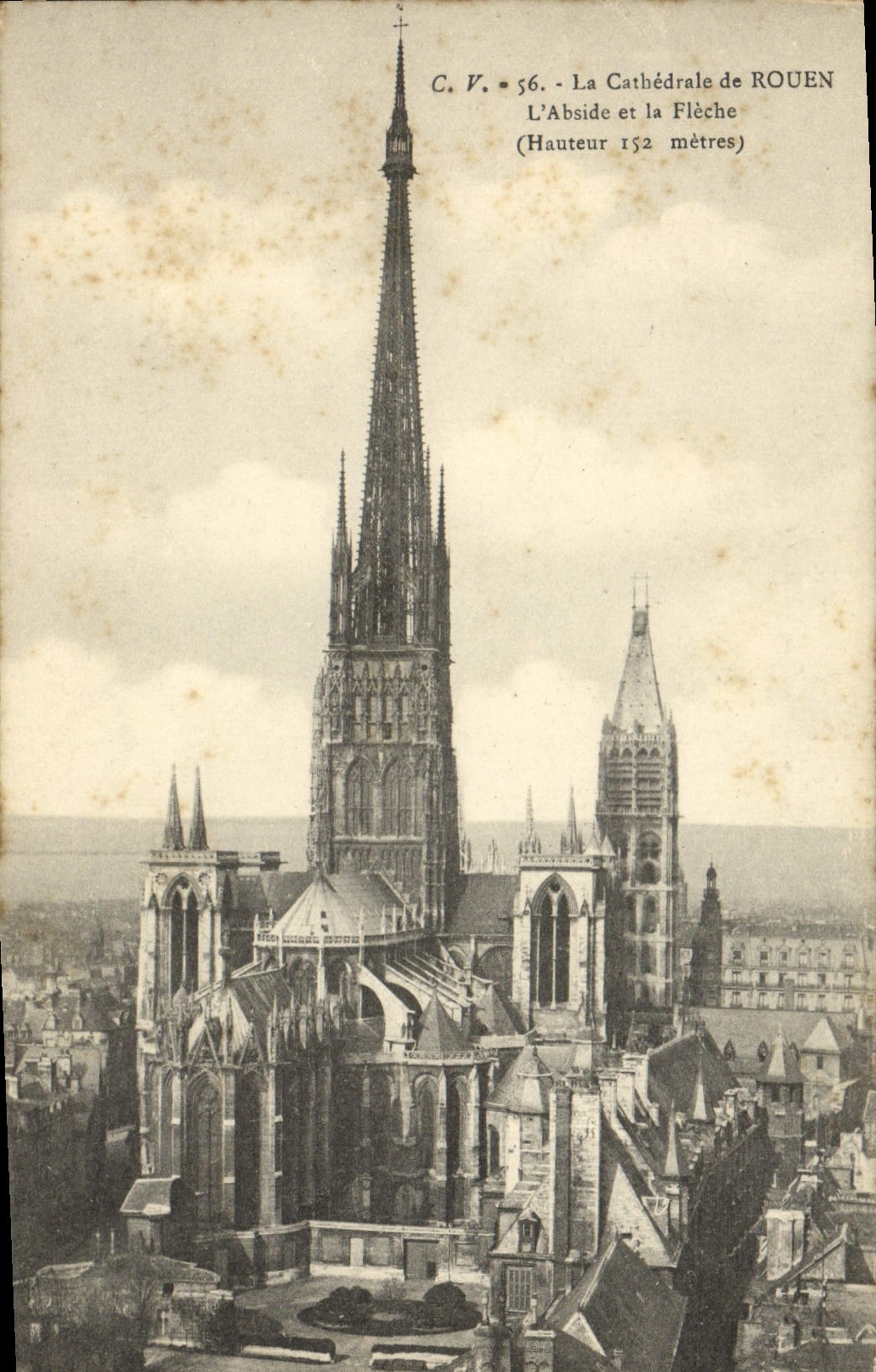 VINTAGE POSTCARD Rouen Cathedral Apse and the arrow