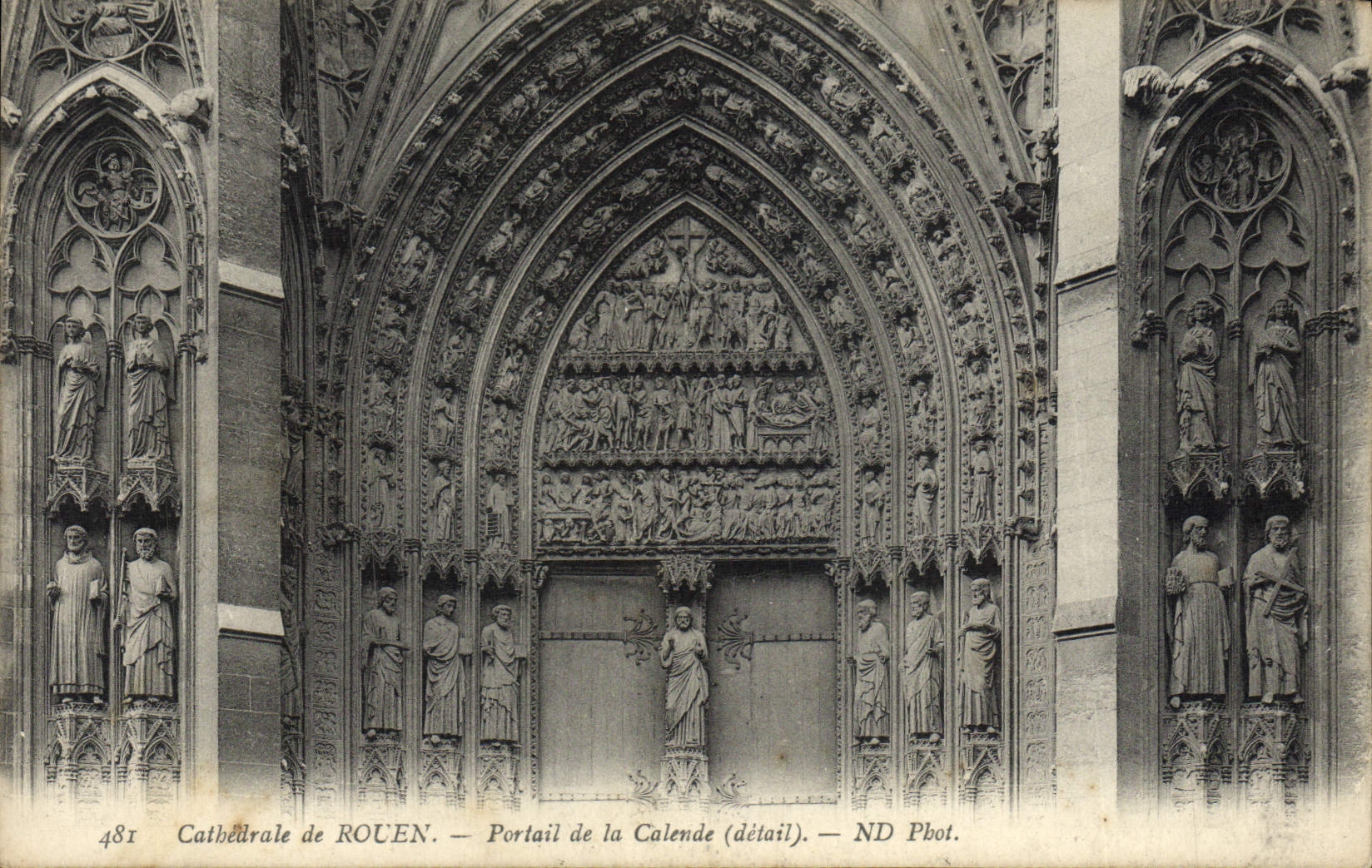 CPA Rouen Cathedrale Portail de la Calende detail