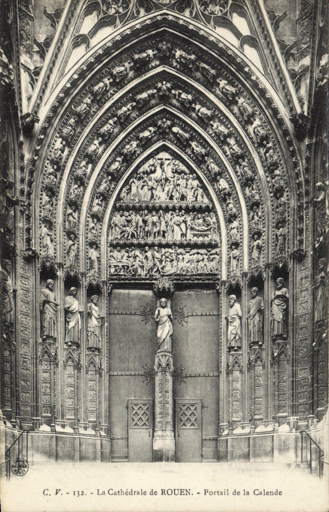 VINTAGE POSTCARD Rouen Cathedral Gate of the Calend