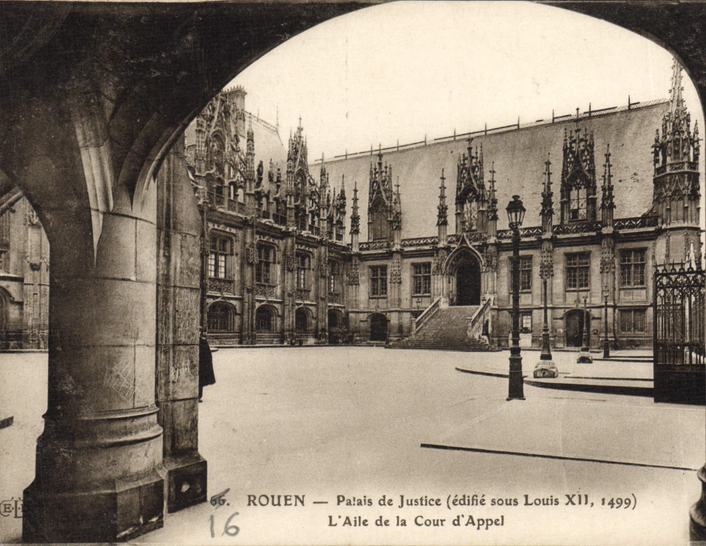 VINTAGE POSTCARD Rouen Law courts the Wing of the Court of Appeal