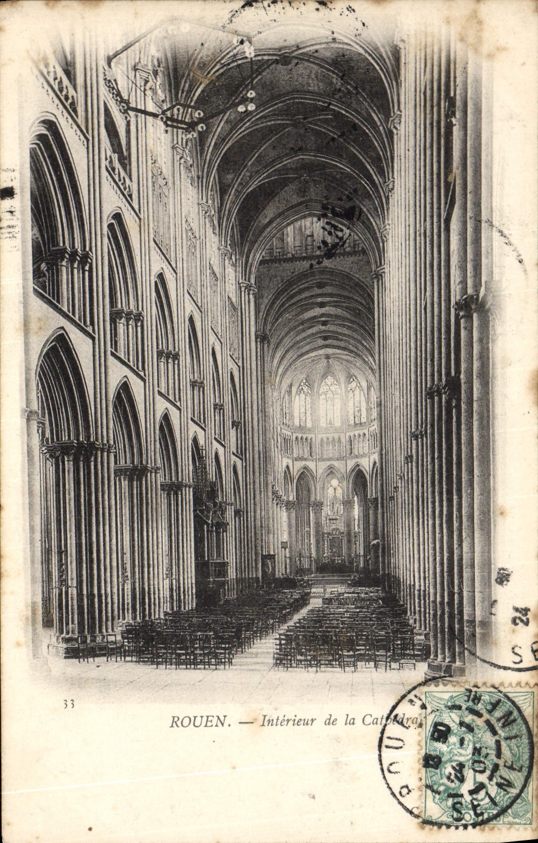 CPA Rouen Interieur de la Cathedrale