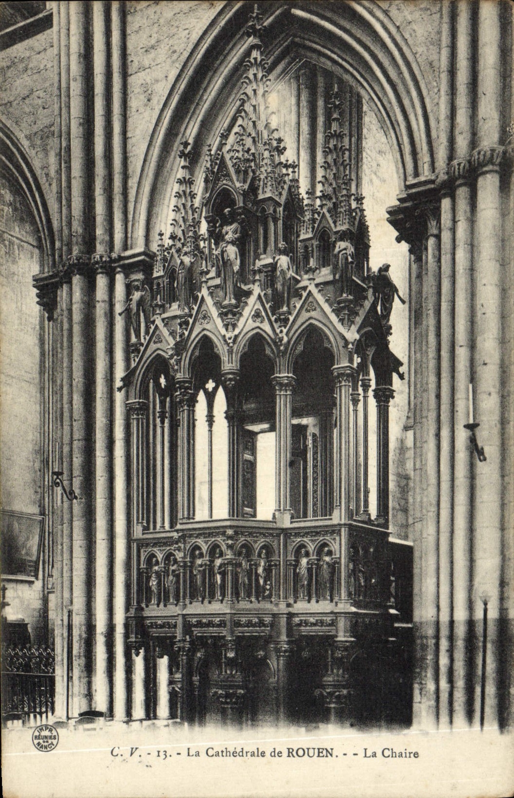 VINTAGE POSTCARD Rouen the Cathedral the pulpit