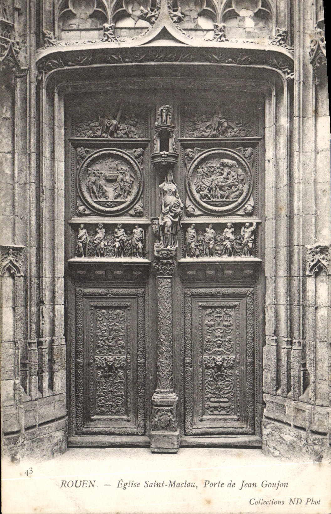 VINTAGE POSTCARD Rouen Eglise Maclou Saint Carries of Jean Goujon