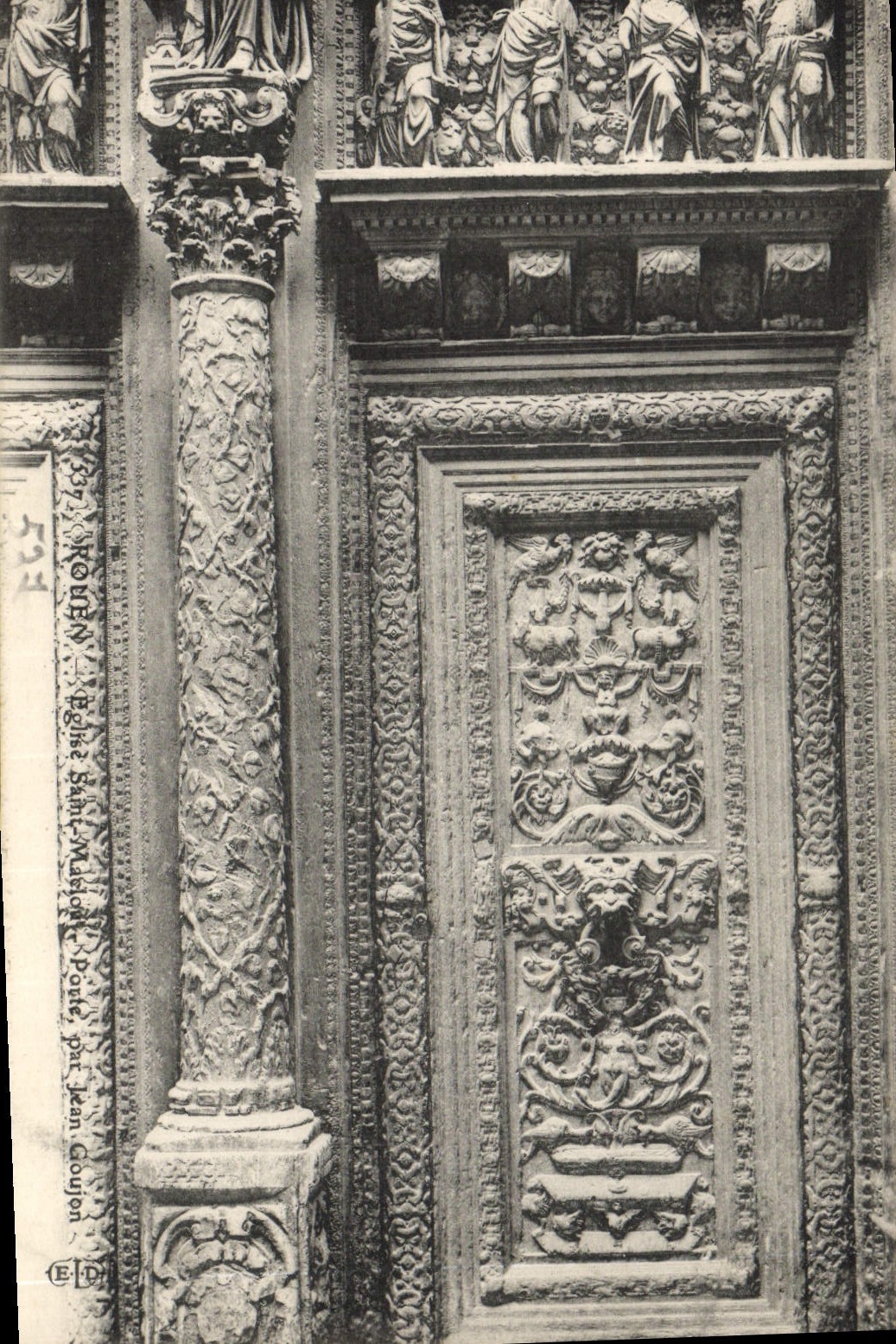 VINTAGE POSTCARD Rouen Eglise Maclou Saint Carries by Jean Goujon