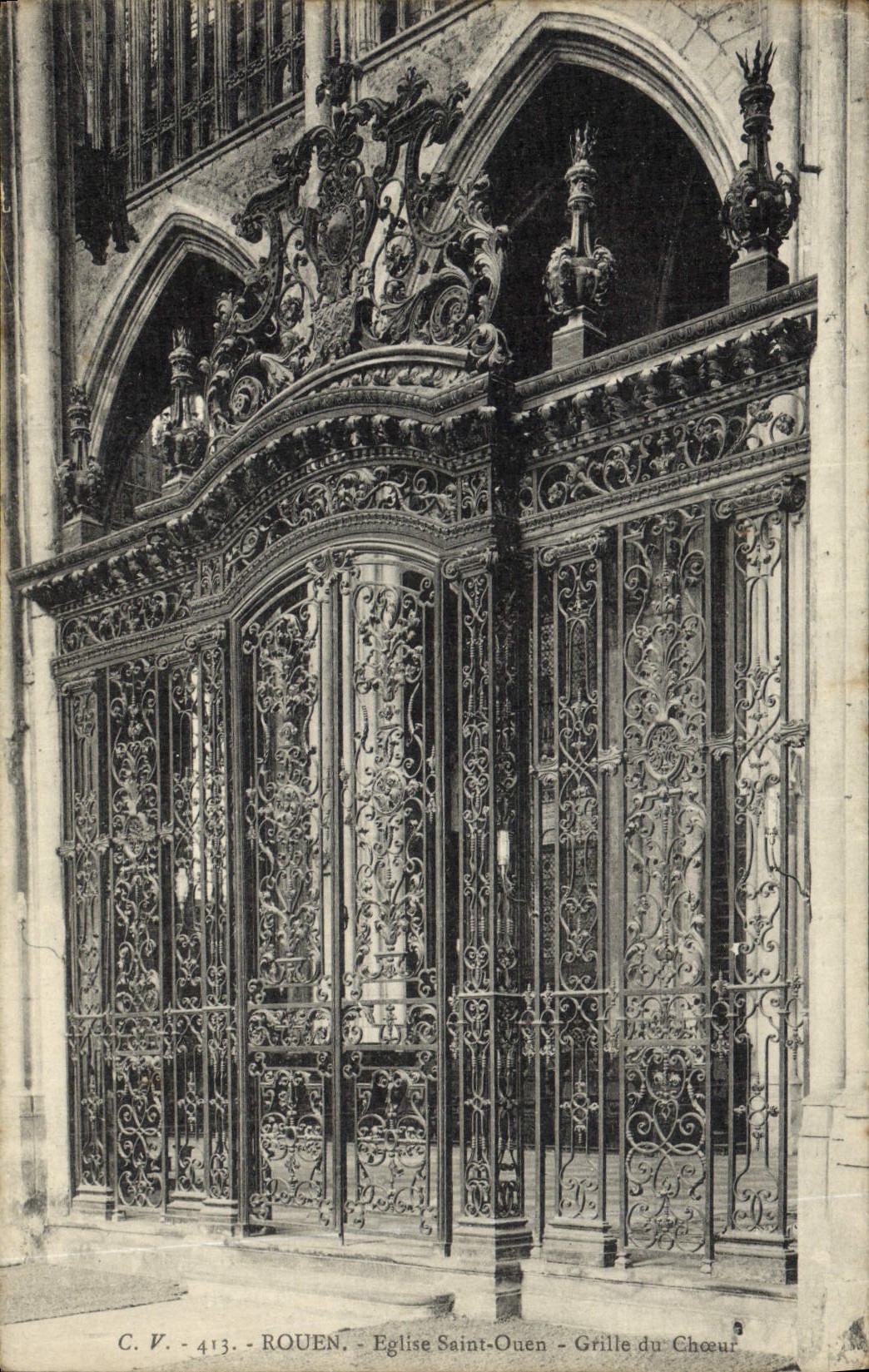 CPA Rouen Eglise Saint Ouen Grille du Choeur