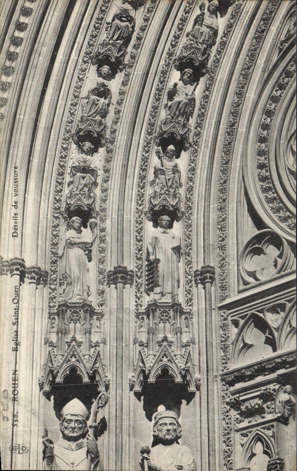 VINTAGE POSTCARD Rouen Church Saint Ouen Details of Curve