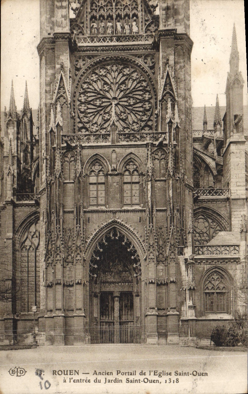 VINTAGE POSTCARD Rouen Old Holy Gate of the Church Ouen