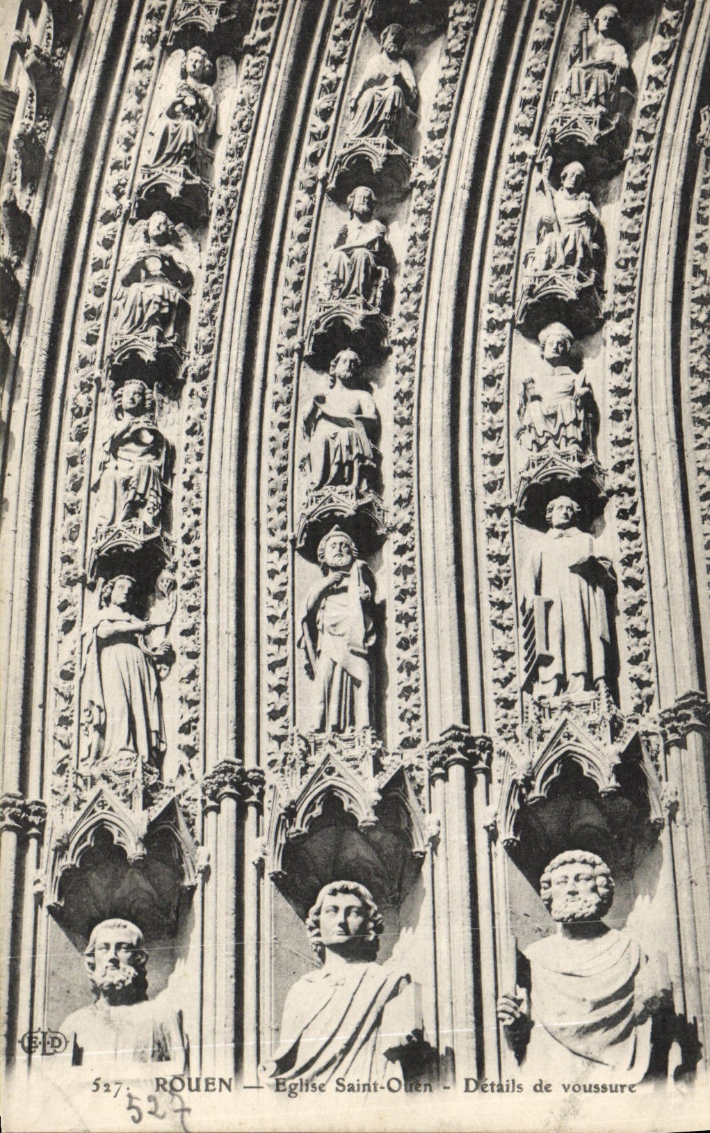 VINTAGE POSTCARD Rouen the Church Holy Ouen Details of Curve