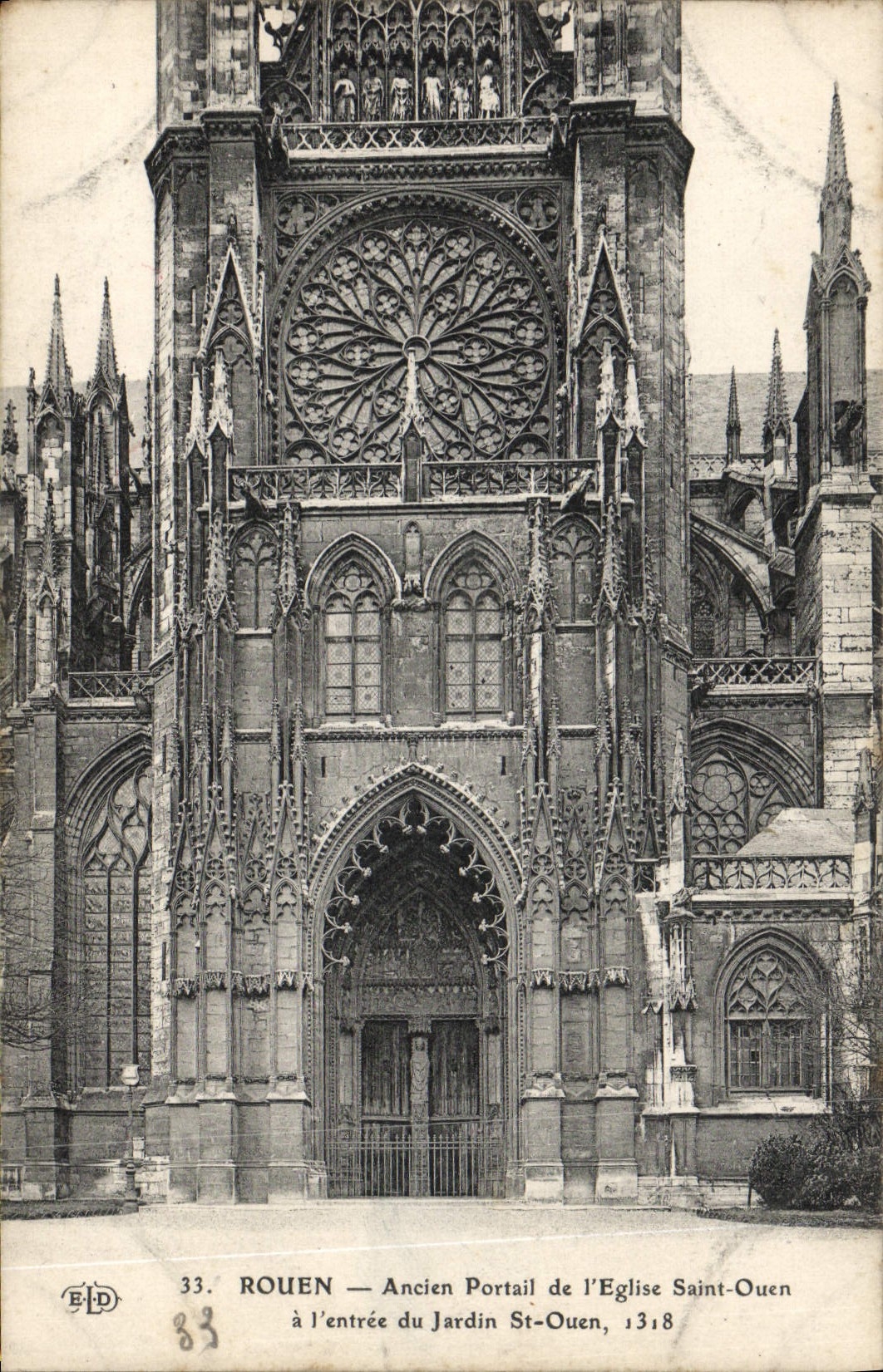 CPA Rouen L'Eglise Saint Ouen entree du jardin St ouen