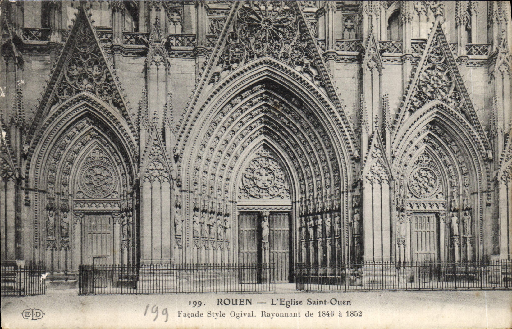 VINTAGE POSTCARD Rouen the Church Holy Ouen carries ogival style