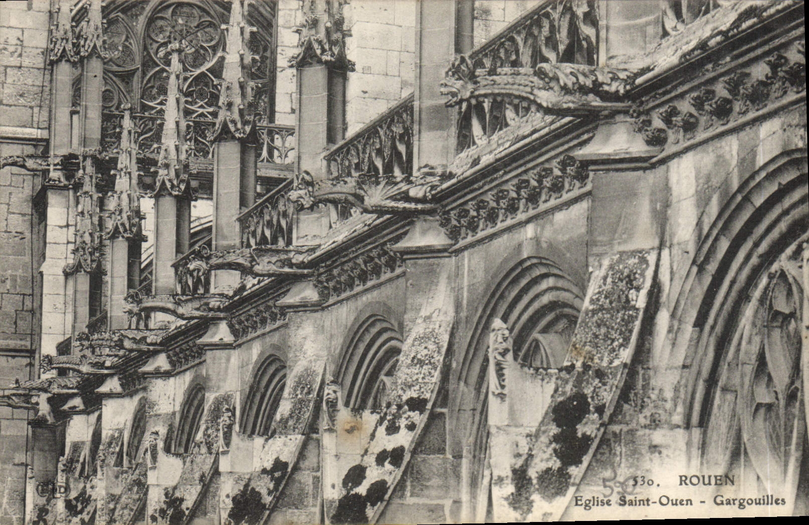 VINTAGE POSTCARD Rouen the Church Holy Ouen Waste-gas mains