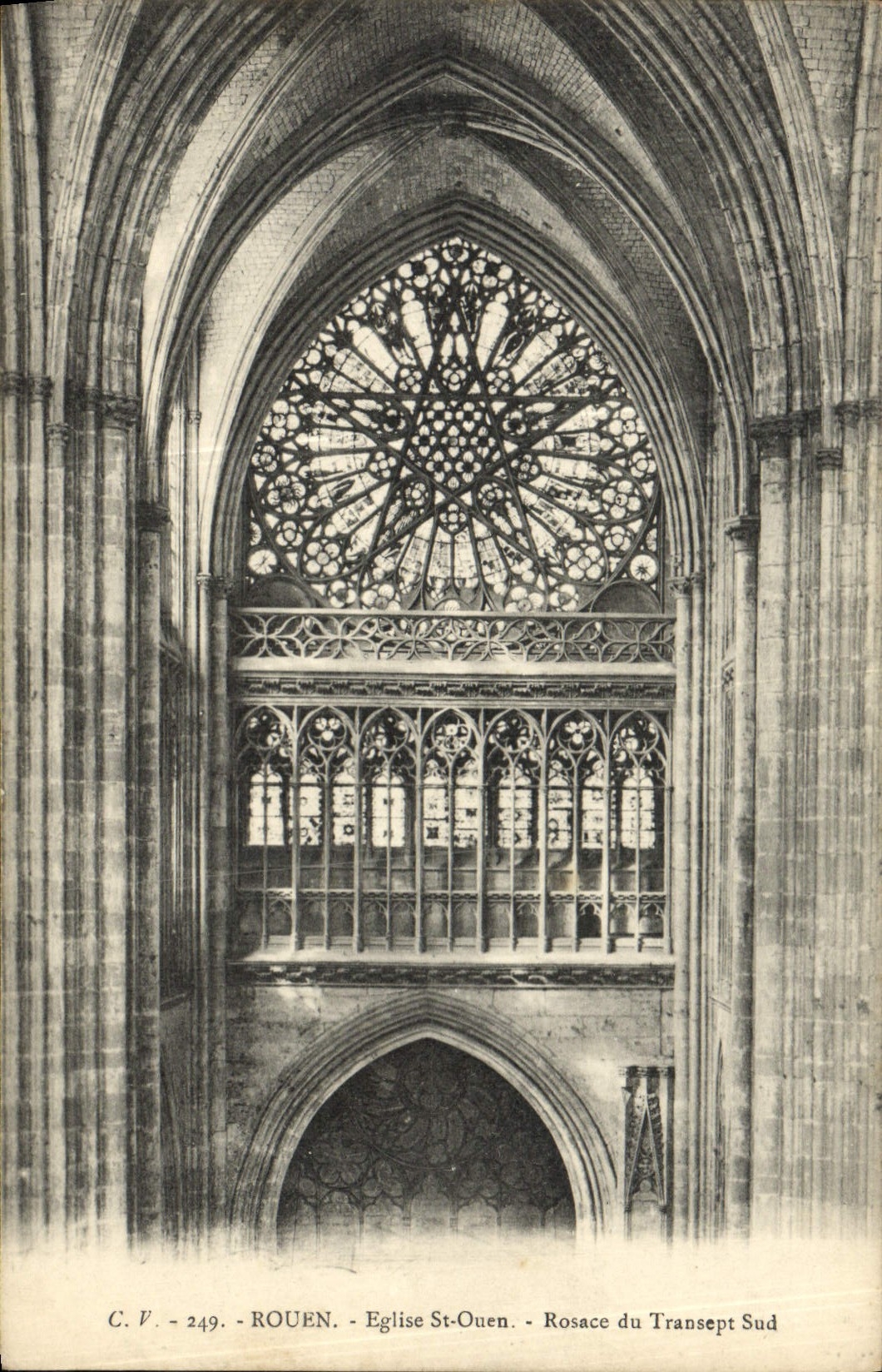 VINTAGE POSTCARD Rouen Church Saint Ouen Rosette of the Southern transept