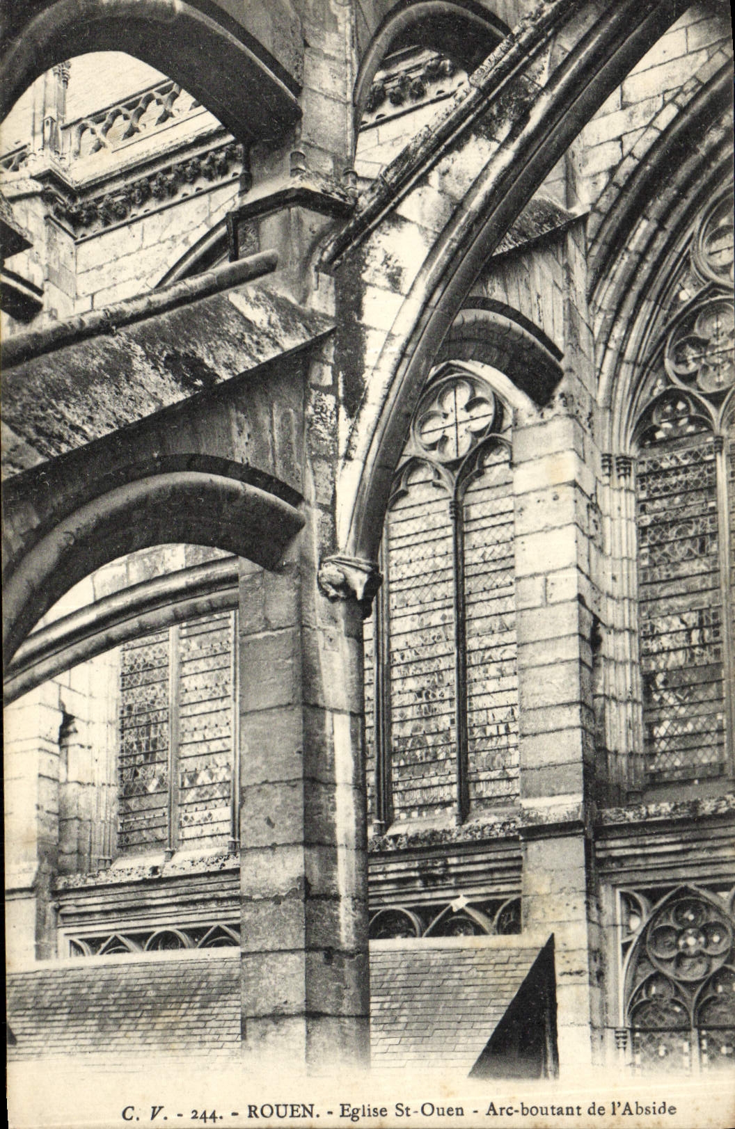 VINTAGE POSTCARD Rouen Church Saint Ouen Arc paring of the apse