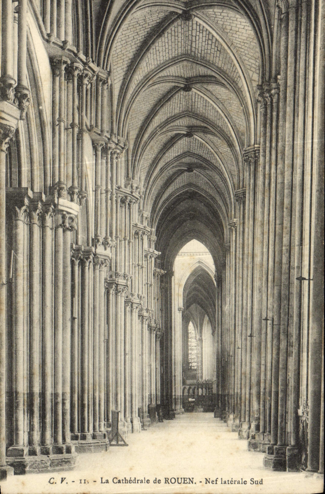 VINTAGE POSTCARD Rouen the Cathedral southern Side aisle