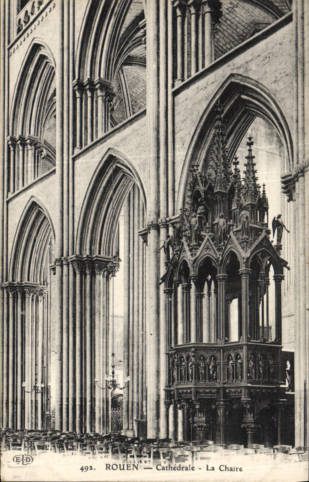 VINTAGE POSTCARD Rouen Cathedral the Pulpit
