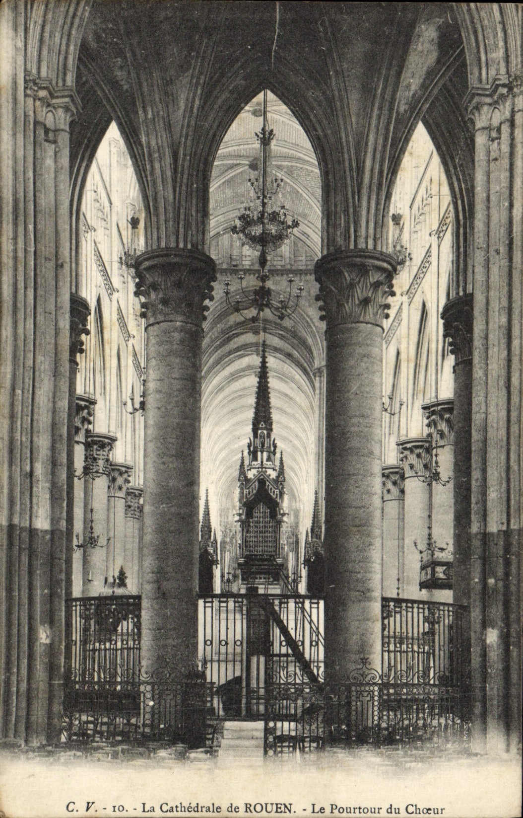 VINTAGE POSTCARD Rouen Cathedral circumference of the Chorus