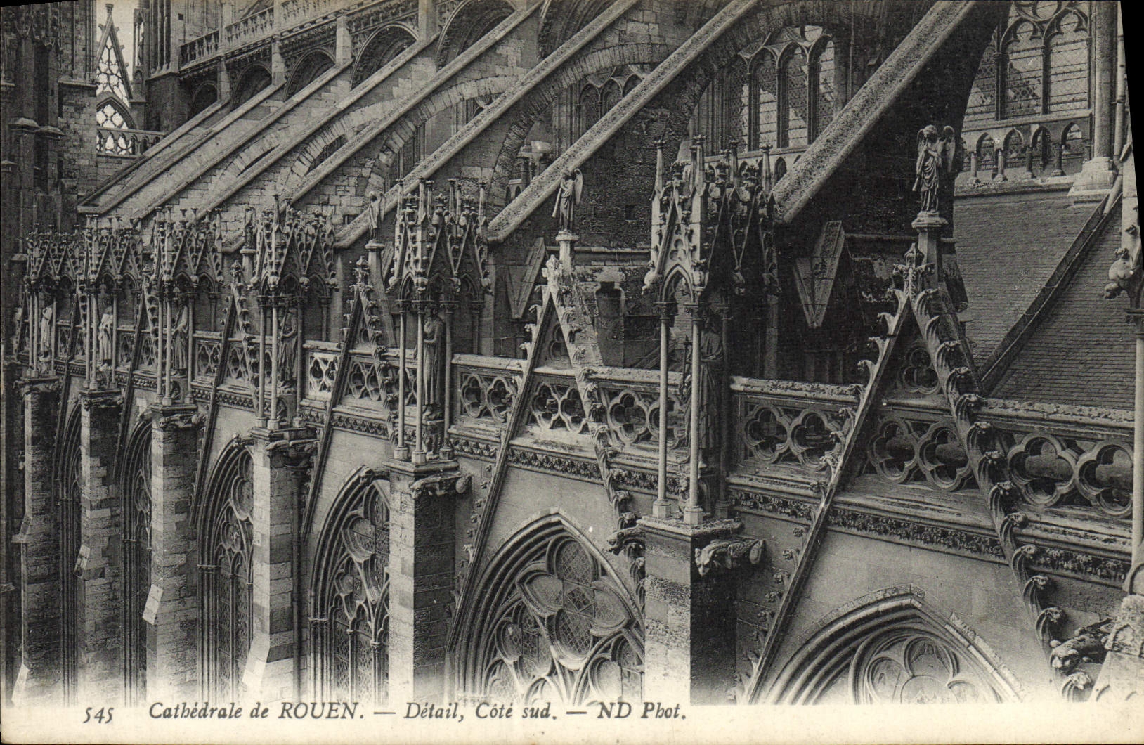 VINTAGE POSTCARD the Cathedral Of Rouen Detail Southern part