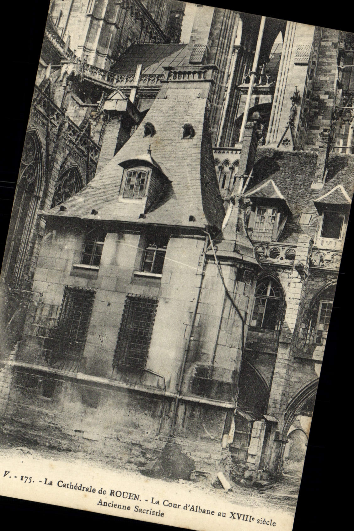 VINTAGE POSTCARD the Cathedral Of Rouen Old Court of albane sachristie