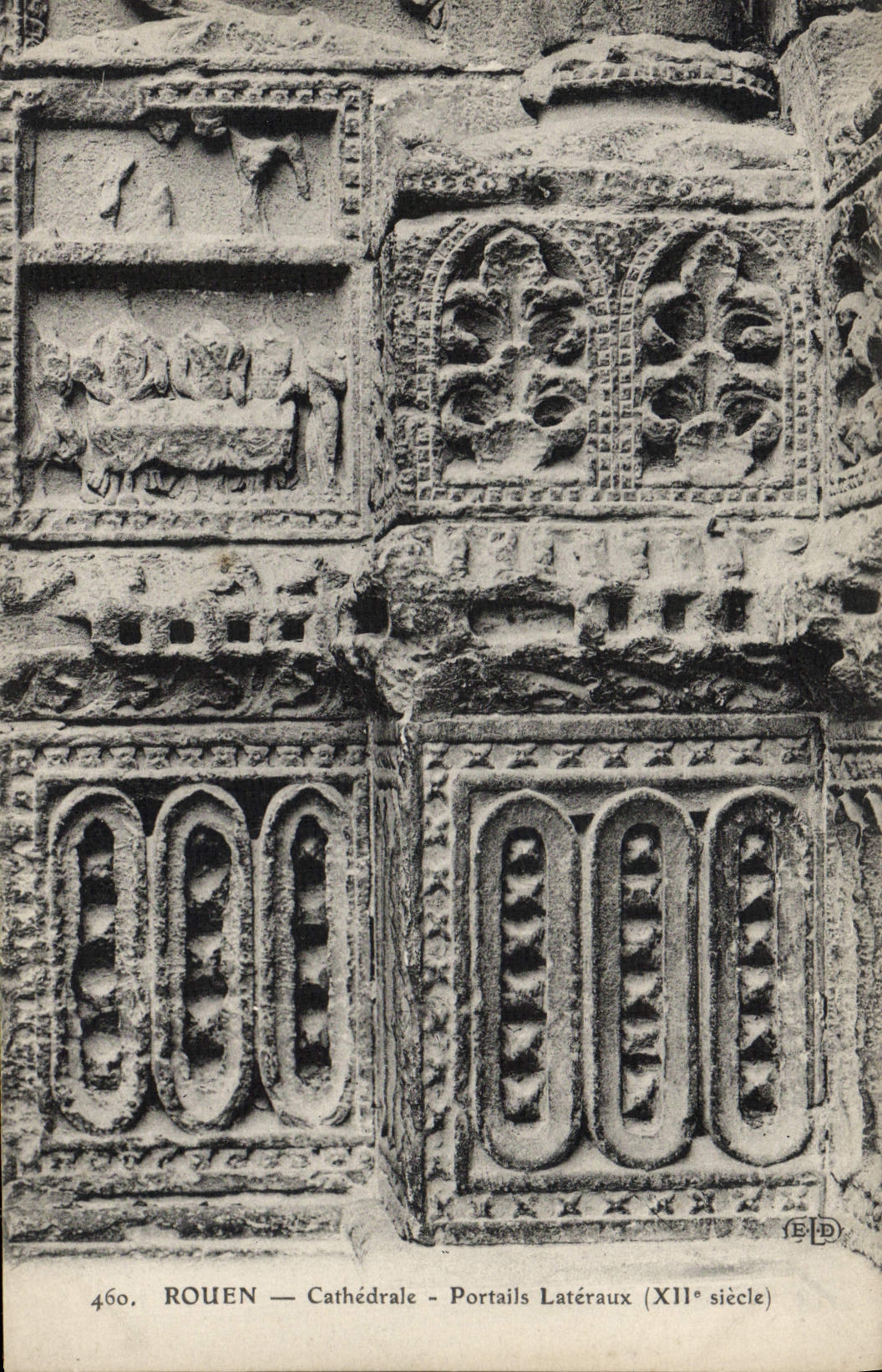 VINTAGE POSTCARD Rouen Cathedral Side Gates