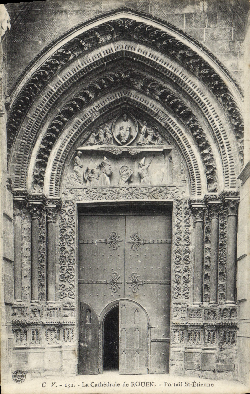 VINTAGE POSTCARD Cathedral of Rouen Holy Gate Etienne
