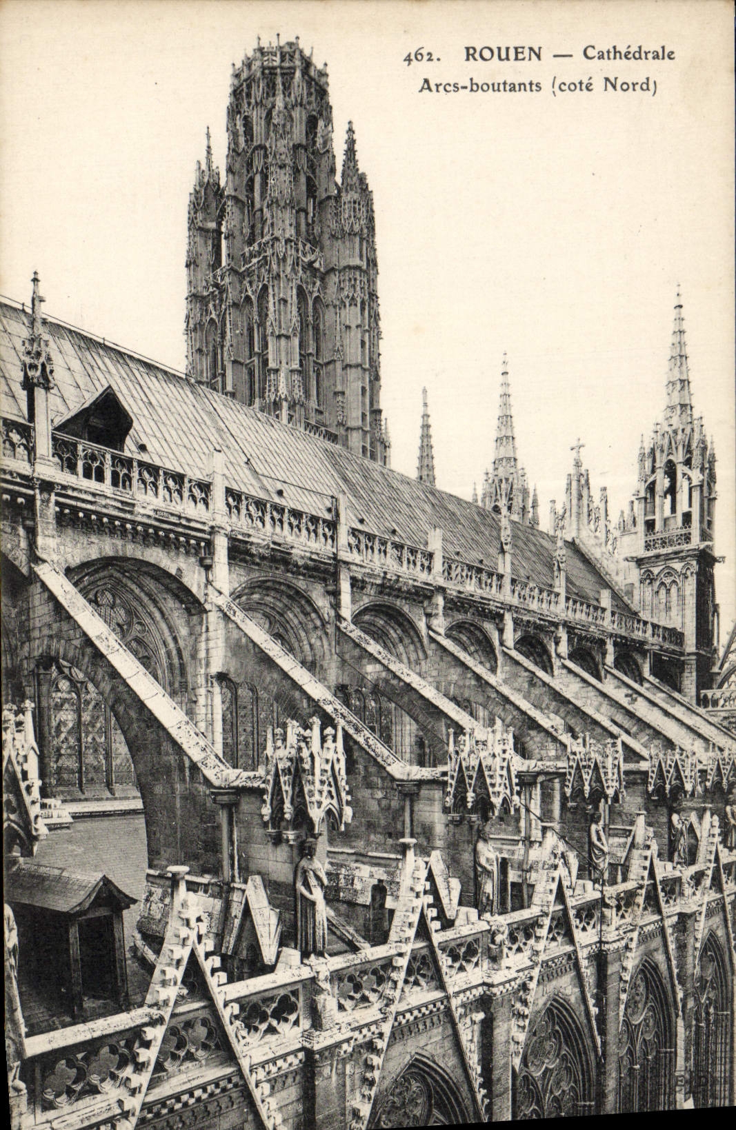 CPA Rouen Cathedrale Arcs Boutants