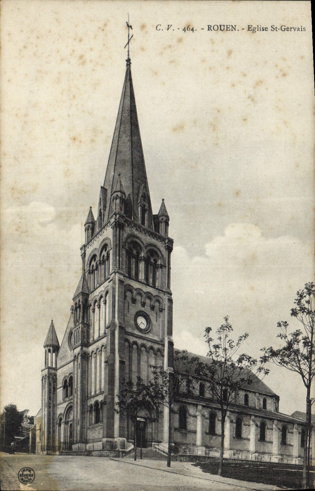 VINTAGE POSTCARD Rouen Church Gervais Saint