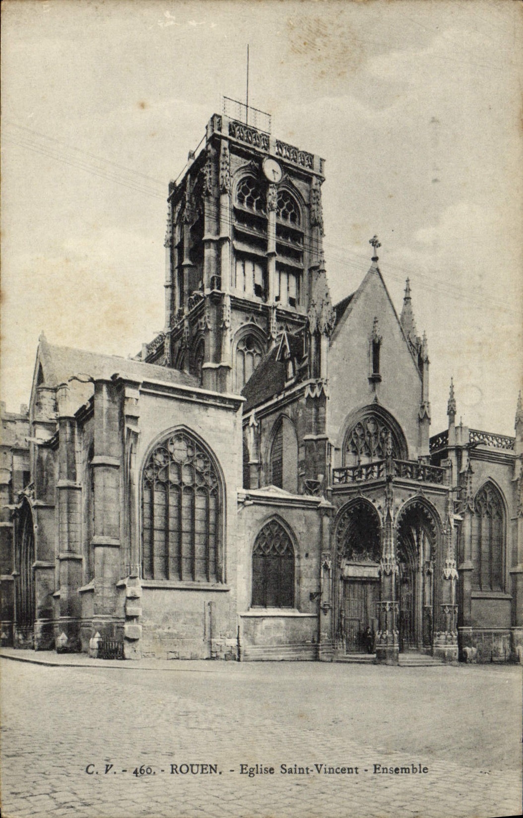 VINTAGE POSTCARD Rouen Church Vincent Saint Together