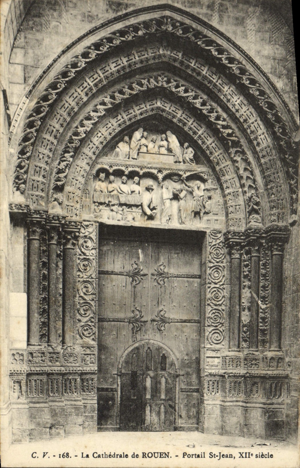 VINTAGE POSTCARD the Cathedral of Rouen Holy Gate Jean