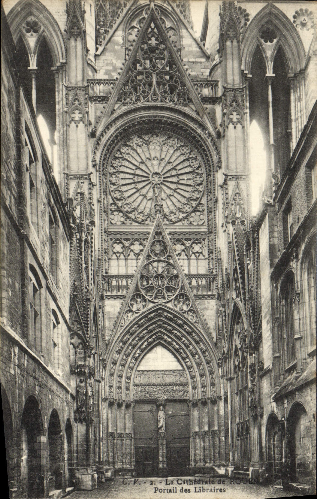 VINTAGE POSTCARD the Cathedral of Rouen Gate Of the Booksellers