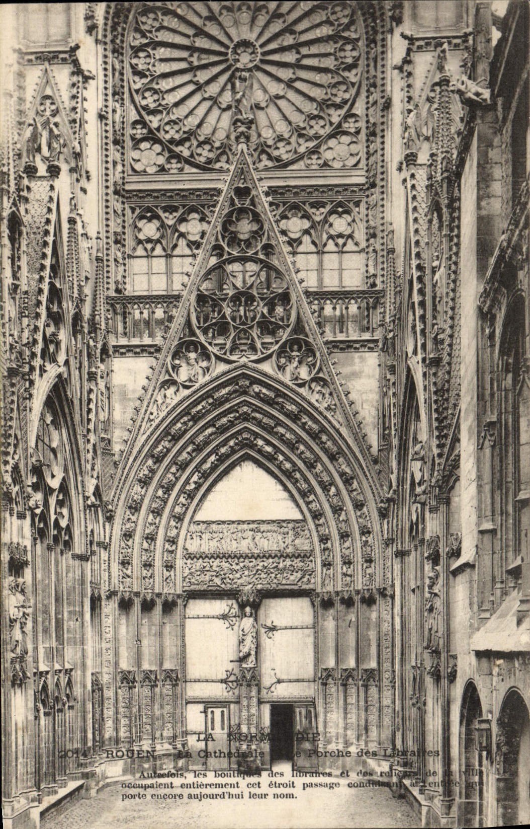 VINTAGE POSTCARD Rouen Cathedral Porch of the booksellers