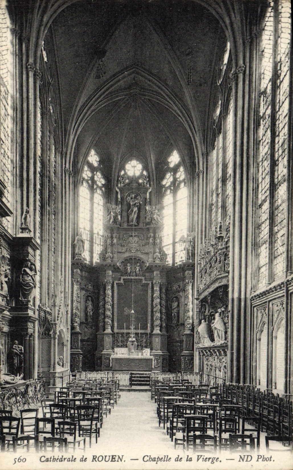 VINTAGE POSTCARD the Cathedral of Rouen Vault of the virgin