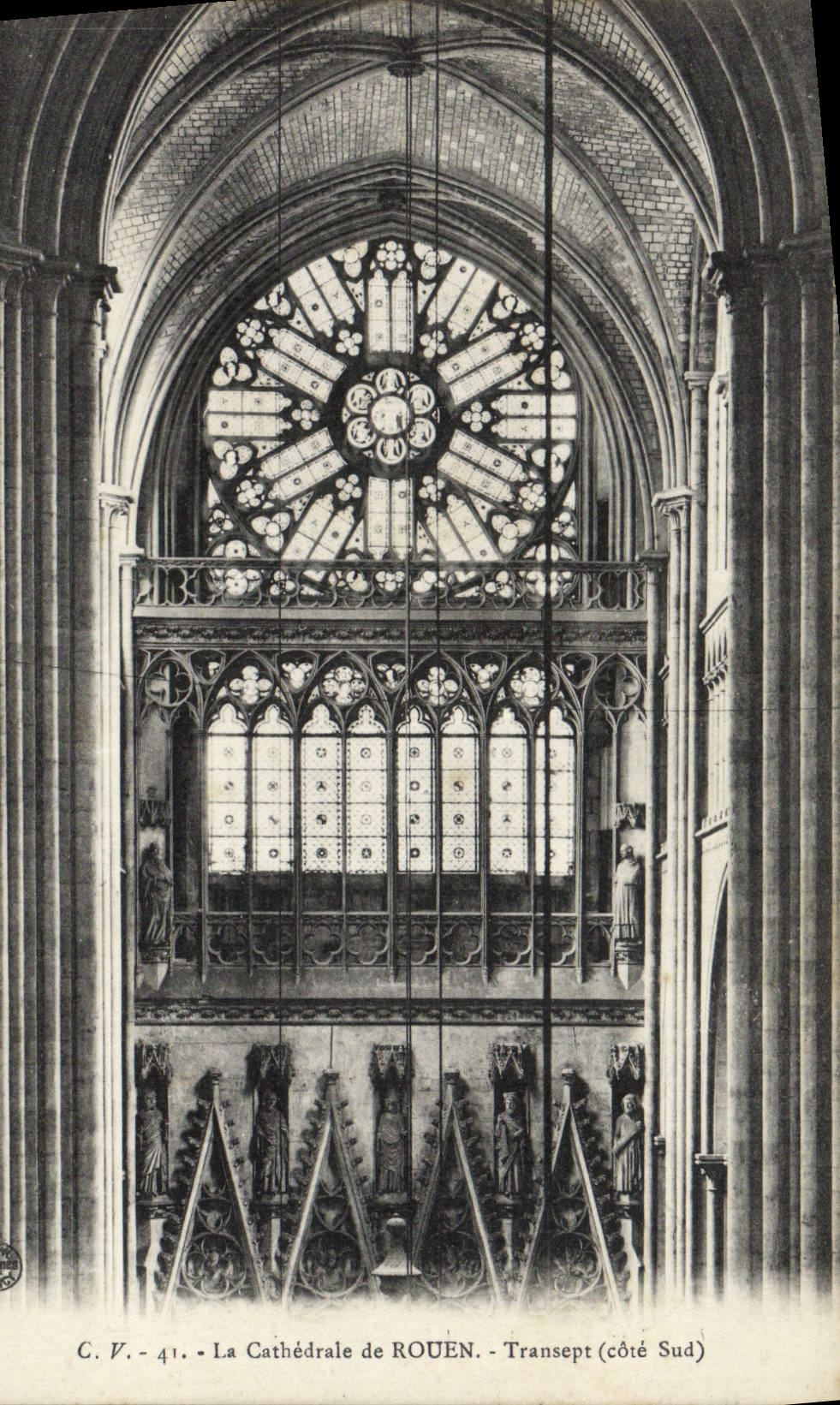 VINTAGE POSTCARD the Cathedral of Rouen Transept Southern part
