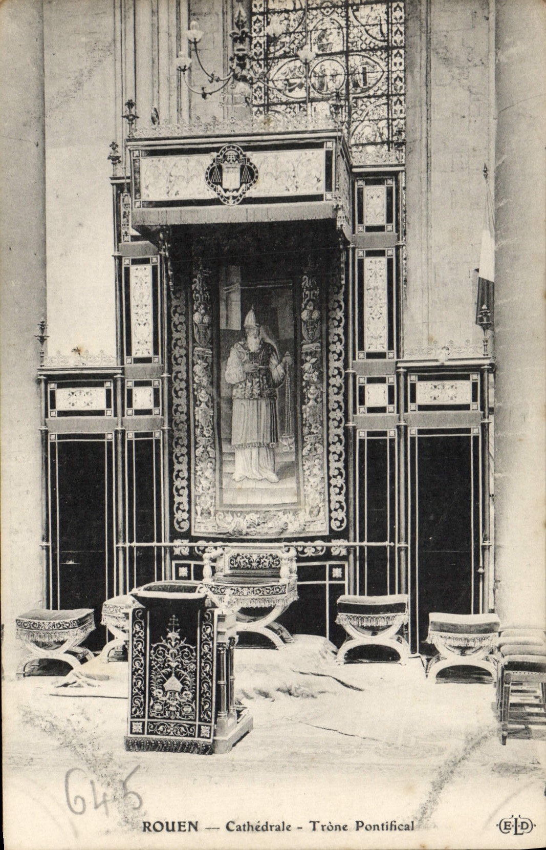 CPA Rouen Cathedrale Trone Pontifical